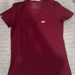 FIGS XXS Catarina Top Burgundy